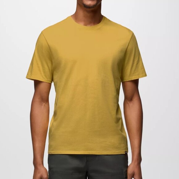 prAna Men's Everyday Organic Cotton Short Sleeve Tee Shirt, Size Medium, Pollen - Picture 5 of 13